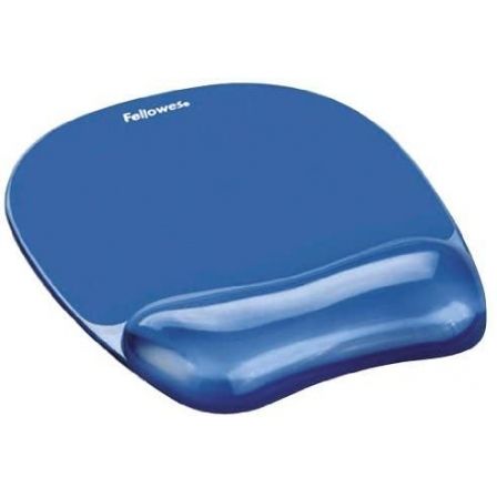 Fellowes Alfombrilla con Reposamuñecas de Gel Crystal Azul